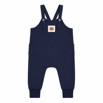 Birnham On The Sea Boy Apple Crest Overalls — Aviator Blue (1410)