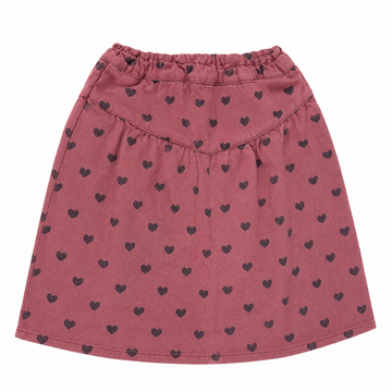 Piupiuchick Pink Knee-Length Skirt with Black Hearts