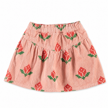 Piupiuchick Pink Knee-Length Skirt with Big Flowers