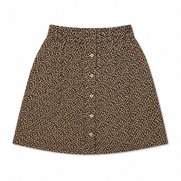 Piupiuchick Brown Knee-Length Skirt with Animal Print