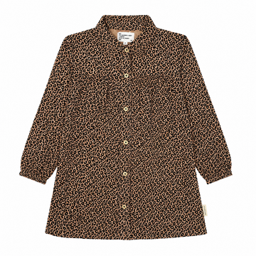 Piupiuchick Brown Knee-Length Dress with Animal Print