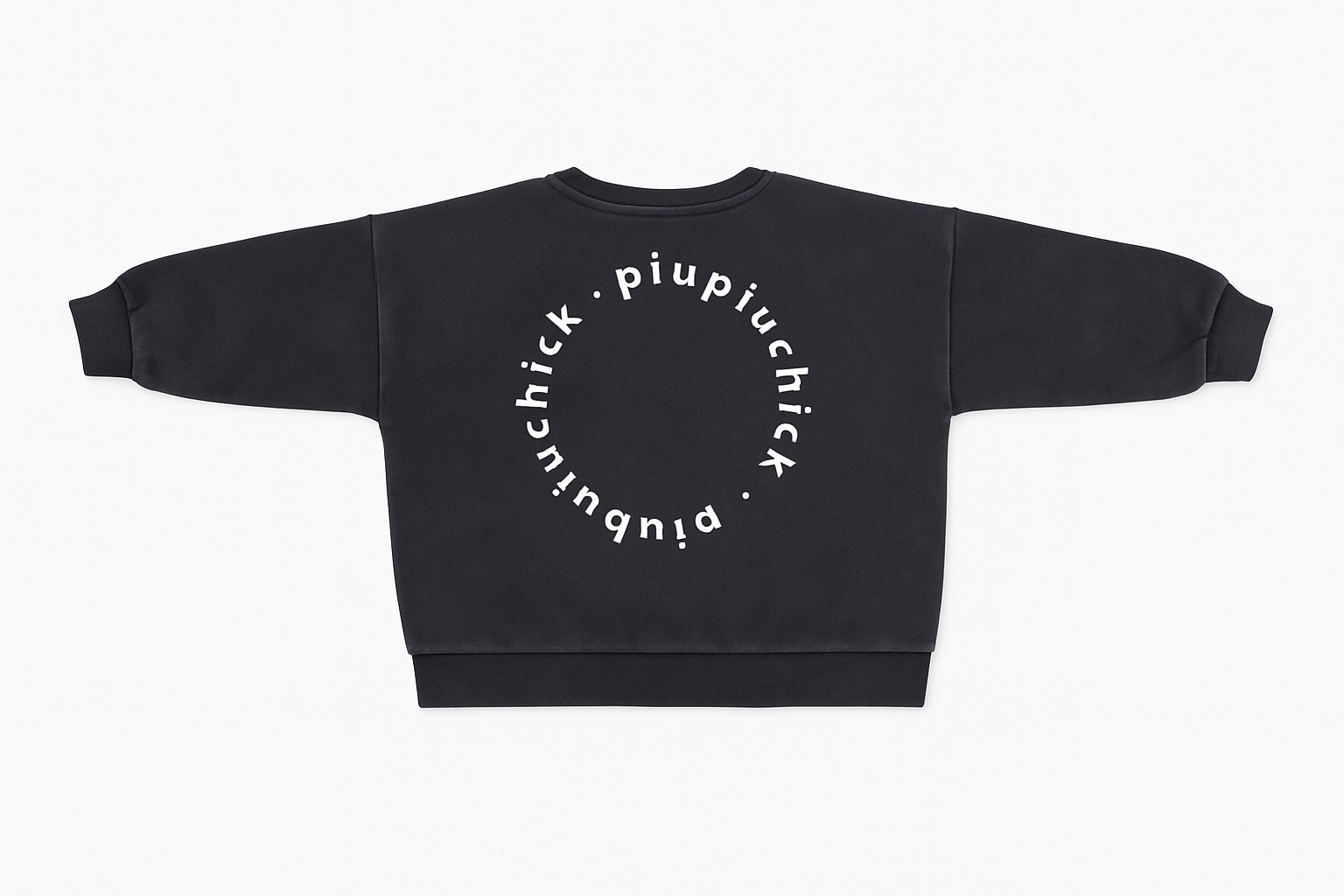 Piupiuchick Faded Black W/ Logo Print Sweatshirt | Buttons Bebe