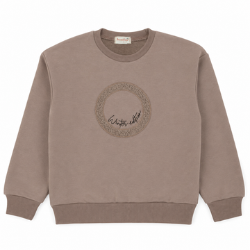 Bondoux Sherpa Embroidery Taupe Boys Top (261BT)