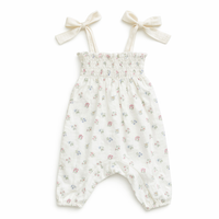 Bonjoy Green Floral Romper - Girl - Green Floral