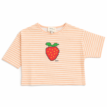 Wander + Wonder Strawberry Stripe Square Crop Top