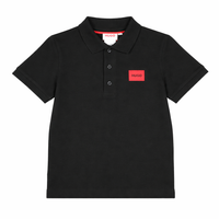 Hugo Boys Black Short Sleeved Polo Shirt