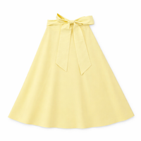 Tea Yellow Midi Full Skirt With Attached Belt