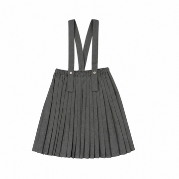 Analogy by Lil Legs Mid Grey Signature Collection Knife Pleated Suspender Skirt
