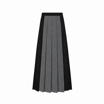 Little Parni Grey Teen's Two-tone Pleated Maxi Skirt (K684)