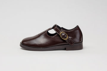 Tannery Chocolate Brogue T-Straps