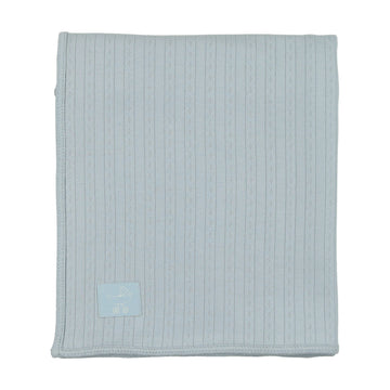 Bee & Dee Classic Pointelle Collection-Blue Fog Blanket