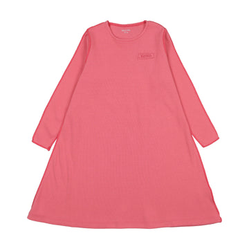 Bee & Dee Classic Ribbed Nightgown-Bright Coral