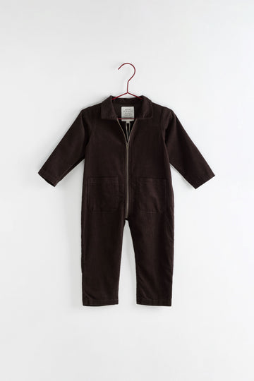 Please Mom Cocoa Corduroy Playsuit
