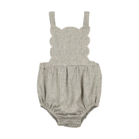 Coco Blanc Light Grey Scalloped Romper