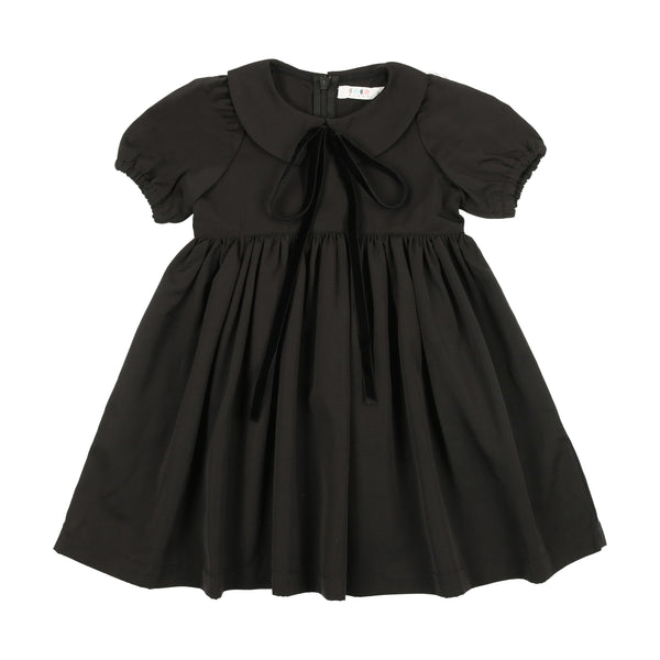 Coco Blanc Black Short Sleeved Structured Dress