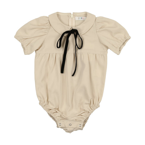 Coco Blanc Cream Romper With A Tie