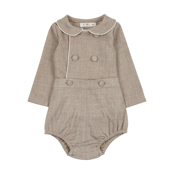 Coco Blanc Oat Wool Baby Peter Pan Bloomer Set