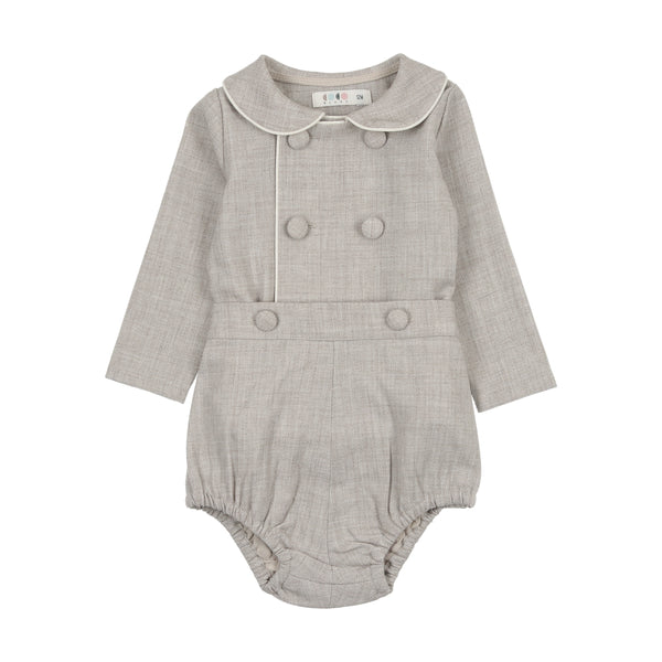 Coco Blanc Light Grey Wool Baby Peter Pan Bloomer Set