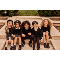 Little Parni Black Velour Blazer (K543)