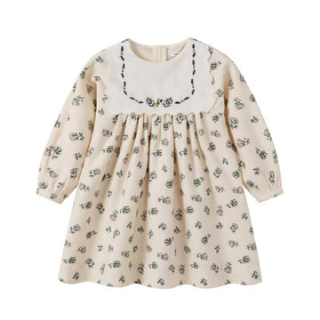 Nou Nelle Corduroy Cream Floral Dress