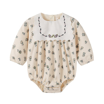 Nou Nelle Corduroy Cream Floral Romper