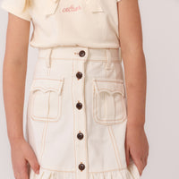 Cottier White Lina Skirt