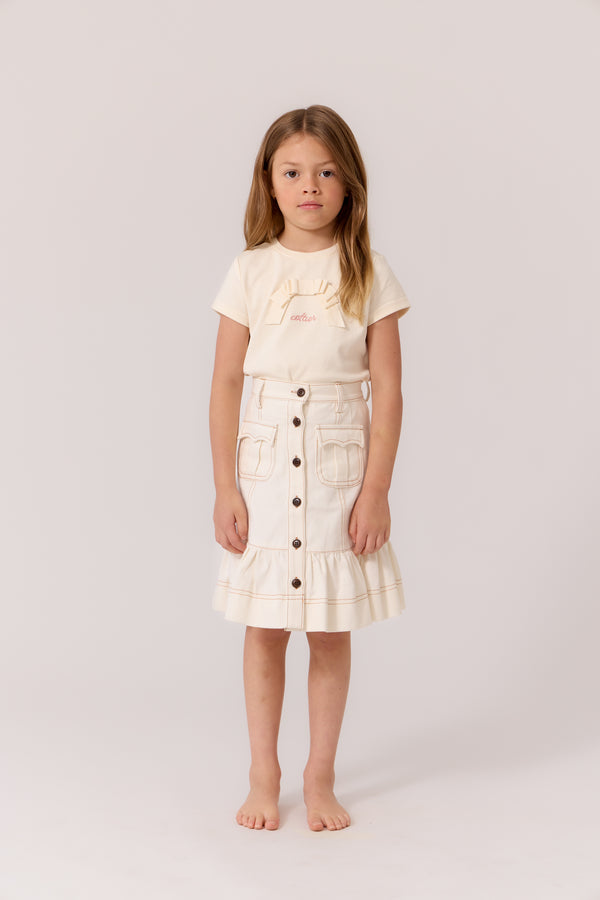 Cottier White Lina Skirt