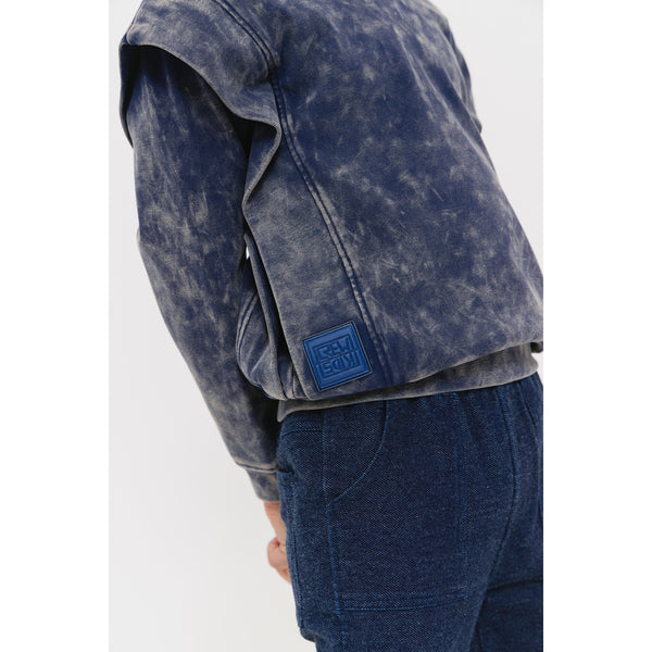 Crew Kids Navy Acid Wash Top