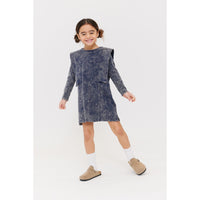 Crew Kids Navy Acid Wash Dress