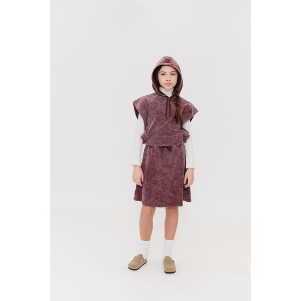 Crew Kids Burgundy Acid Wash Skirt