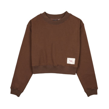 Urban Edge Cropped Sweatshirt Brown