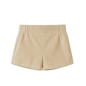 Nou Nelle Crushed Velour Tan Shorts