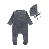 Bee & Dee Blue Horizon Cute As A Button Footie/Bonnet