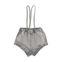 Kin And Kin Ruffled Overall W/ Straps - Light Blue Denim