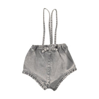 Kin And Kin Ruffled Overall W/ Straps - Light Blue Denim