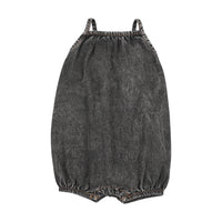 Kin And Kin Denim Short Bubble Romper - Black Denim