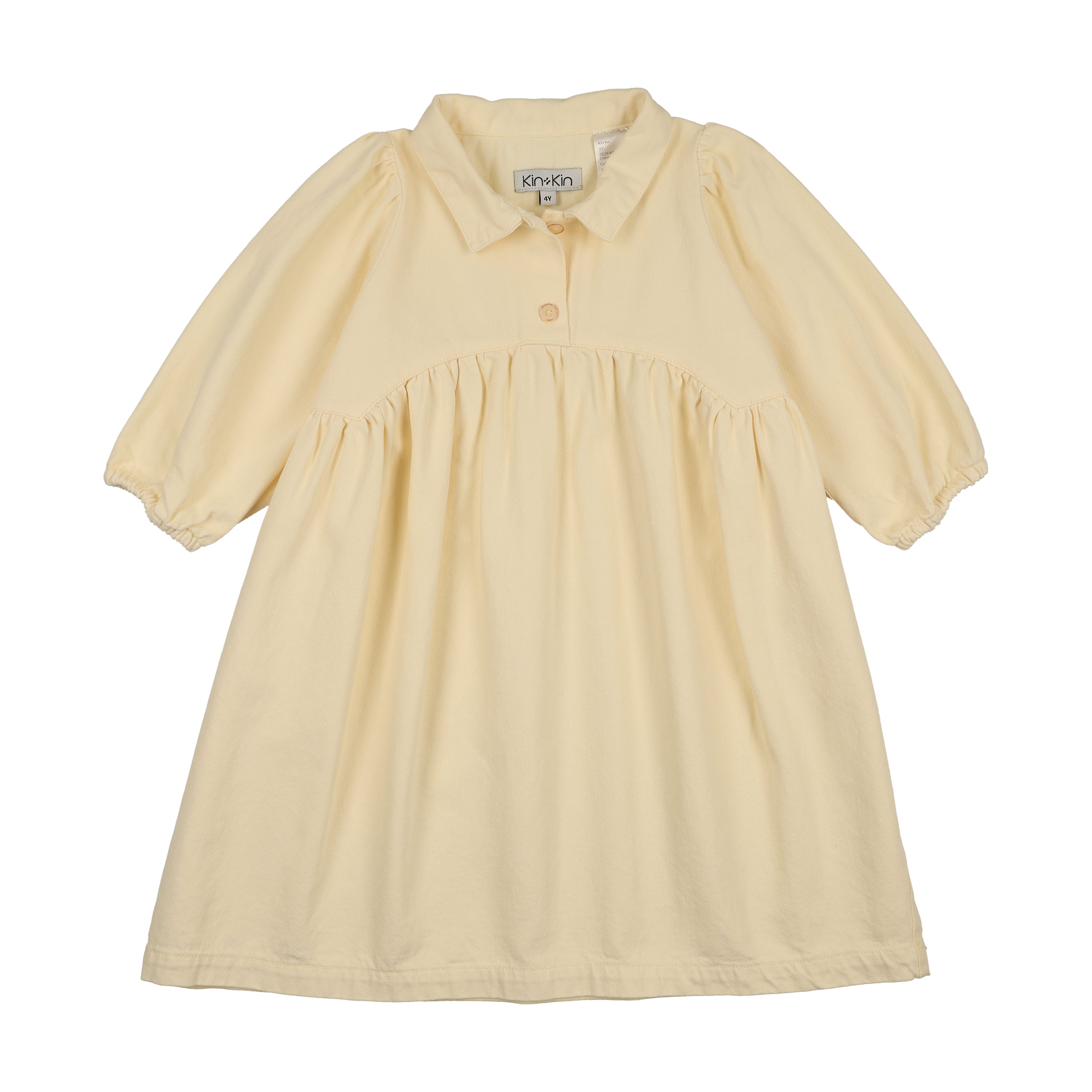 Kin And Kin Denim Long Sleeve Shirt Dress - Yellow Denim Kin And Kin Denim Long Sleeve Shirt Dress - Yellow Denim