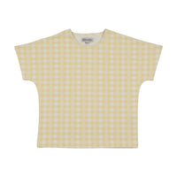 Kin And Kin Gingham Boxy T-Shirt - Yellow Gingham