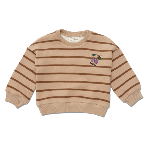 Wander + Wonder Clay Stripe Striped Cherry Sweatshirt