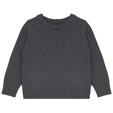 Calla Lili Boy Knit Round Neck Sweater - Grey