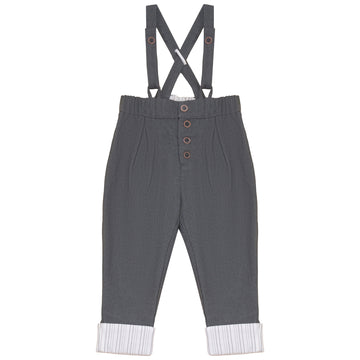 Calla Lili Boy Pants Wth Suspenders - Grey