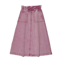 Kin And Kin Denim Maxi Skirt W Cargo Pocket - Mauve Denim