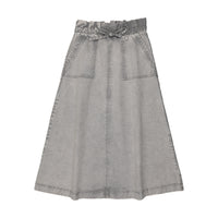 Kin And Kin Denim Maxi Skirt W Cargo Pocket - Light Blue Denim