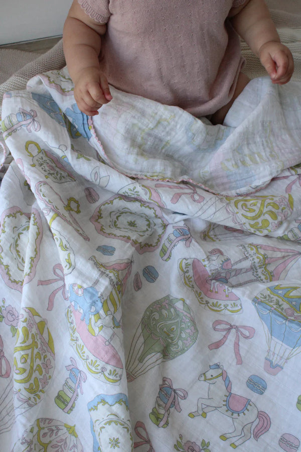 Little Threads The Label Dreamy Carousel Muslin Blanket