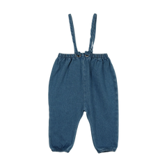Analogie By Lil Legs DENIM SUSPENDER PANTS - Blue Denim