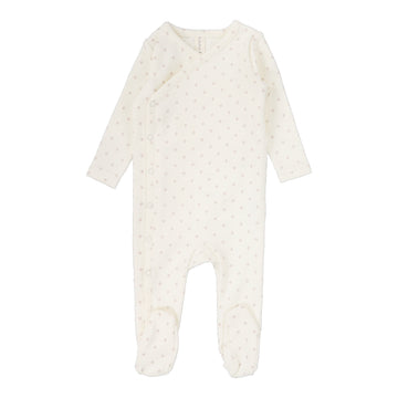 Lilette By Lil Legs Diamond Dot Footie Dusty Pink