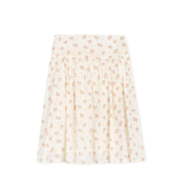 One Child Floral Dotted Floral Printed Skirt