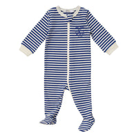 Coco Blanc Blue Striped Footie (CB2051F)