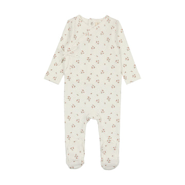 LILETTE  BY LIL LEGS  BY LIL LEGS WINTER WHITE/FLORAL DAINTY FLORAL FOOTIE
