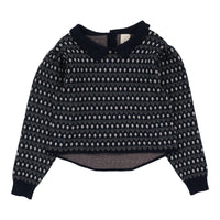 Analogie By Lil Legs Floral Knit Sweater Navy Multi